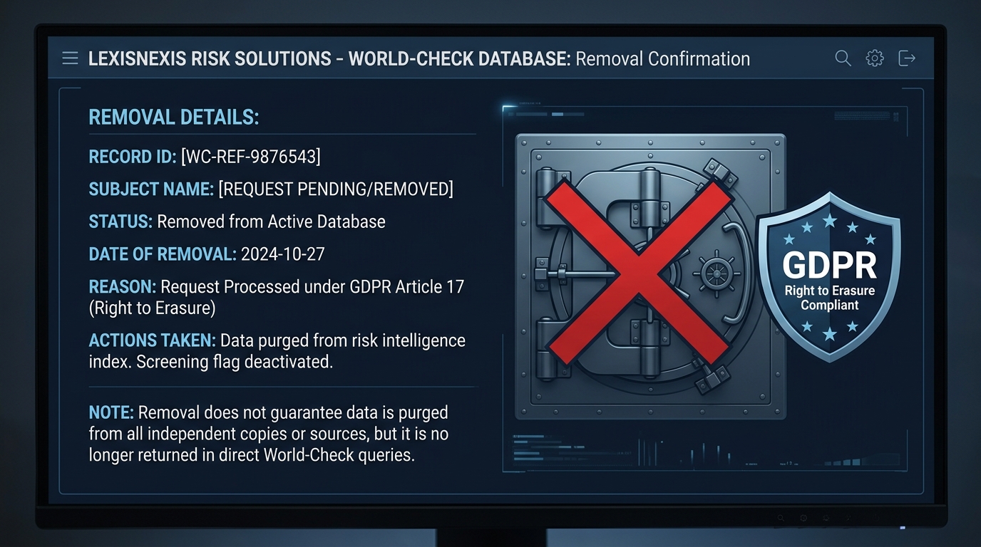 Verwijdering World-Check LexisNexis